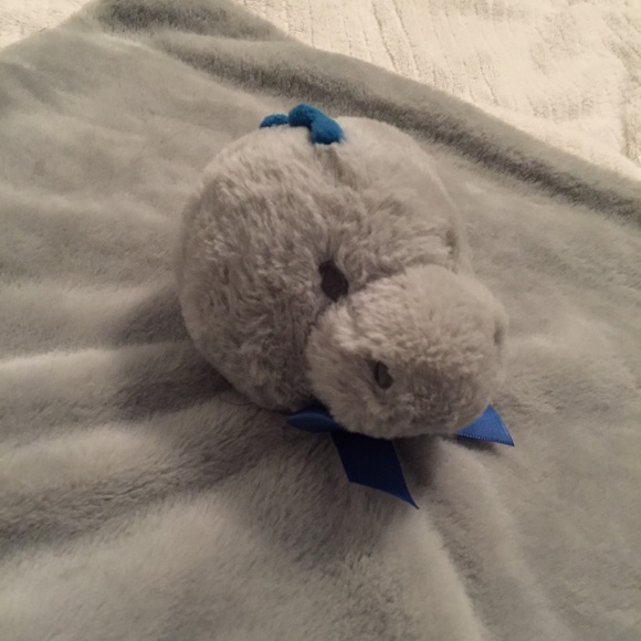 Kellytoy Lovey Grey Dinosaur Tags Baby Rattle Plush Security Blanket Lovey - Picture 3 of 5